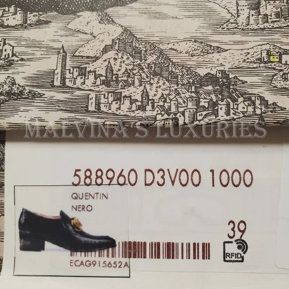 GUCCI SHOES EBAL BLACK LEATHER HORSEBIT CHAIN LOAFERS ICE LOLLY sz 39 9 US - Picture 16 of 16